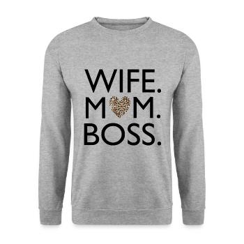FEMME MAMAN - Sweat-shirt Unisexe - gris chiné - Devant - Alina (178cm) & Michal (187cm)