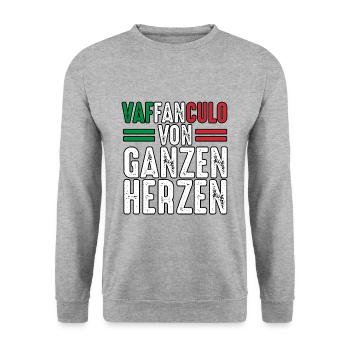 Italie Vaffanculo italien - Sweat-shirt Unisexe - gris chiné - Devant - Alina (178cm) & Michal (187cm)