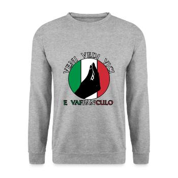 Italy Italian Vaffanculo - Unisex Sweatshirt - salt & pepper - Front - Alina (178cm) & Michal (187cm)