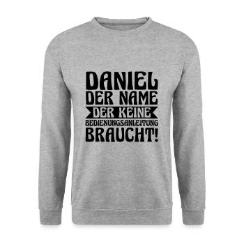 Prénom Daniel - Sweat-shirt Unisexe - gris chiné - Devant - Alina (178cm) & Michal (187cm)