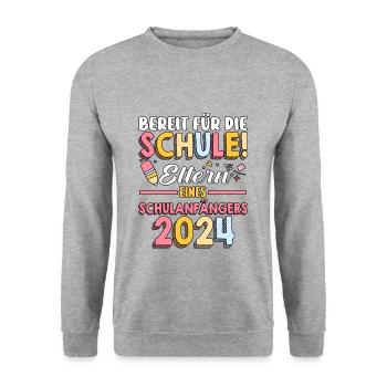 Parents Écolier École primaire Première classe Inscription - Sweat-shirt Unisexe - gris chiné - Devant - Alina (178cm) & Michal (187cm)