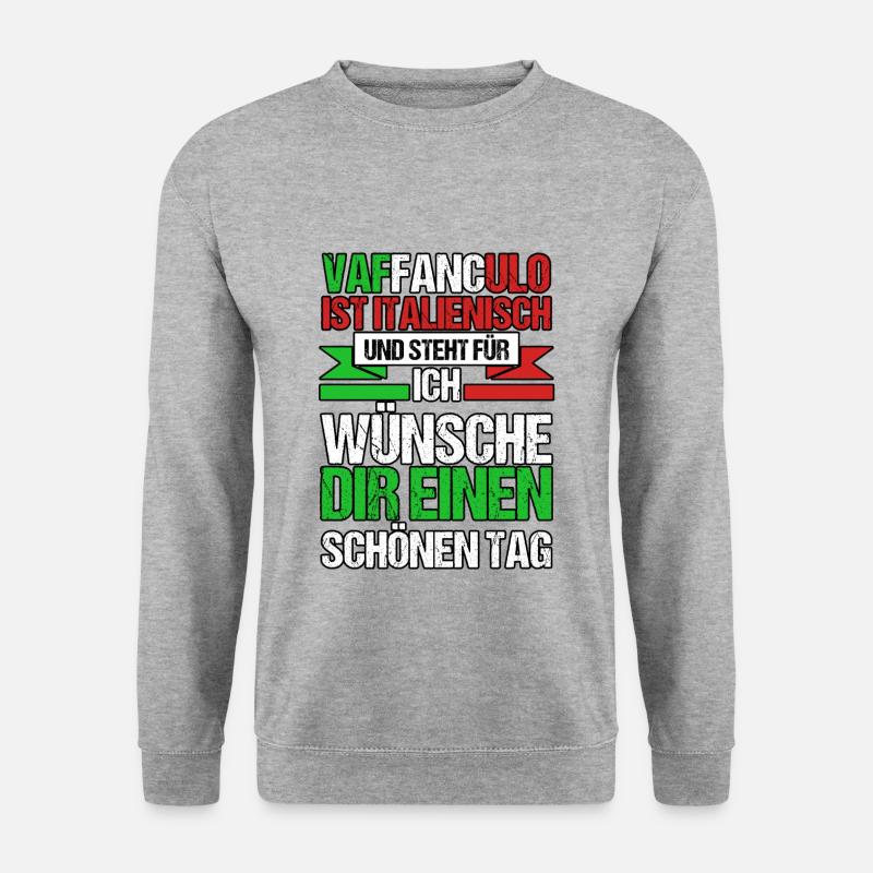 Italien Italiener Vaffanculo - Unisex Pullover - Weißgrau meliert