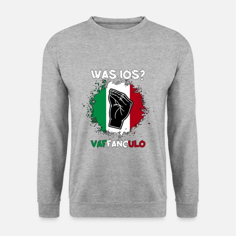 Italien Italiener Vaffanculo - Unisex Pullover - Weißgrau meliert