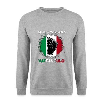 Italie Vaffanculo italien - Sweat-shirt Unisexe - gris chiné - Devant - Alina (178cm) & Michal (187cm)