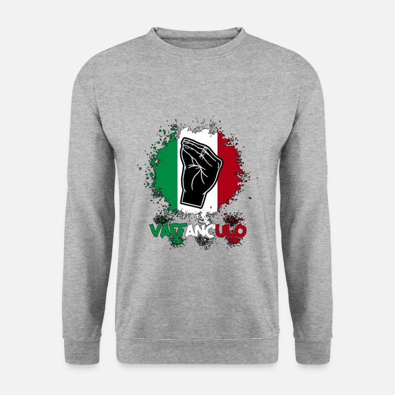 Italien Italiener Vaffanculo - Unisex Pullover - Weißgrau meliert