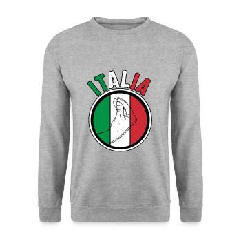 Italia Italiener Italienisch Italien - Unisex Pullover - Weißgrau meliert - Vorne - Alina (178cm) & Michal (187cm)