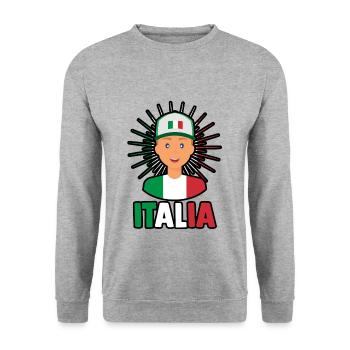 Italia Italiener Italienisch Italien - Unisex Pullover - Weißgrau meliert - Vorne - Alina (178cm) & Michal (187cm)