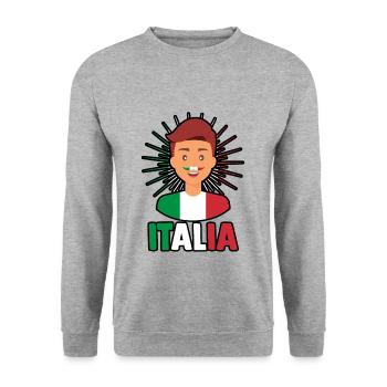 Italia Italiener Italienisch Italien - Unisex Pullover - Weißgrau meliert - Vorne - Alina (178cm) & Michal (187cm)