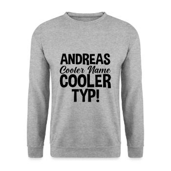 Prénom Andreas - Sweat-shirt Unisexe - gris chiné - Devant - Alina (178cm) & Michal (187cm)