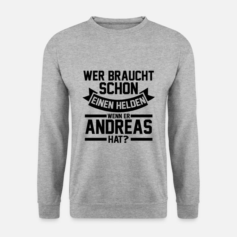 Vorname Andreas - Unisex Pullover - Weißgrau meliert