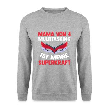 Maman de 4 enfants - Sweat-shirt Unisexe - gris chiné - Devant - Alina (178cm) & Michal (187cm)