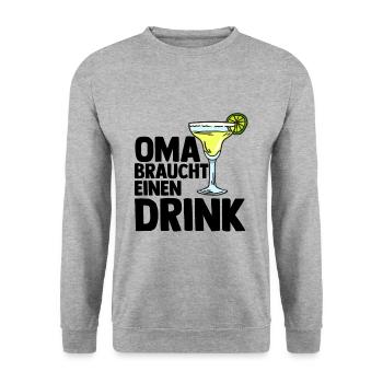 Grandma Drink Booze Celebrate Grandma - Unisex Sweatshirt - salt & pepper - Front - Alina (178cm) & Michal (187cm)