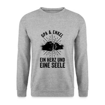 Grandfather, grandson, grandpa - Unisex Sweatshirt - salt & pepper - Front - Alina (178cm) & Michal (187cm)