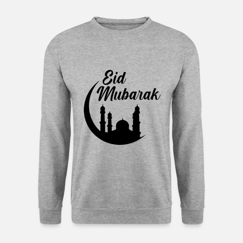 Eid Mubarak Islam Moslem Ramadan Mubarak Geschenk - Unisex Pullover - Weißgrau meliert