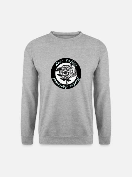 Rose Tattos Zeichnung Illustartion schön cool - Unisex Pullover - Weißgrau meliert