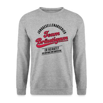Équipe de mariés pour enterrement de vie de garçon - Sweat-shirt Unisexe - gris chiné - Devant - Alina (178cm) & Michal (187cm)