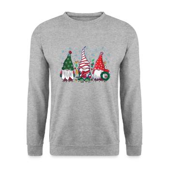 Cute Xmas Gnomes In Plaid Hats, Christmas Gnomes - Unisex Sweatshirt - salt & pepper - Front - Alina (178cm) & Michal (187cm)