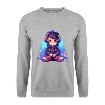 Le jeu est ma vie - Sweat-shirt Unisexe - gris chiné - Devant - Alina (178cm) & Michal (187cm)