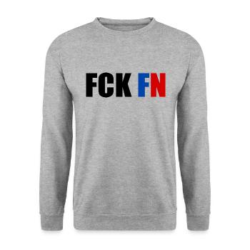 Fck fn - Sweat-shirt Unisexe - gris chiné - Devant - Alina (178cm) & Michal (187cm)