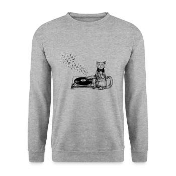 Music Master - Unisex Pullover - Weißgrau meliert - Vorne - Alina (178cm) & Michal (187cm)