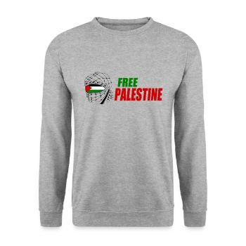 Free palestine - Sweat-shirt Unisexe - gris chiné - Devant - Alina (178cm) & Michal (187cm)