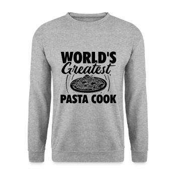 Bester Pasta Koch Der Welt | Italiener Geschenke - Unisex Pullover - Weißgrau meliert - Vorne - Alina (178cm) & Michal (187cm)
