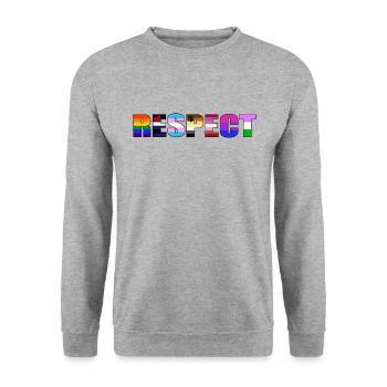 Respect - LGBTIQ Gay Pride Queer Coming Out - Unisex Pullover - Weißgrau meliert - Vorne - Alina (178cm) & Michal (187cm)