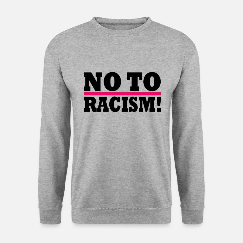 No to racism - Unisex Pullover - Weißgrau meliert