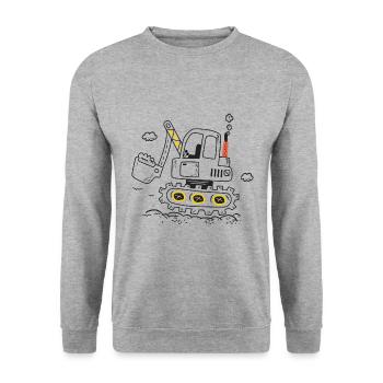 Excavator Humor site - Unisex Sweatshirt - salt & pepper - Front - Alina (178cm) & Michal (187cm)
