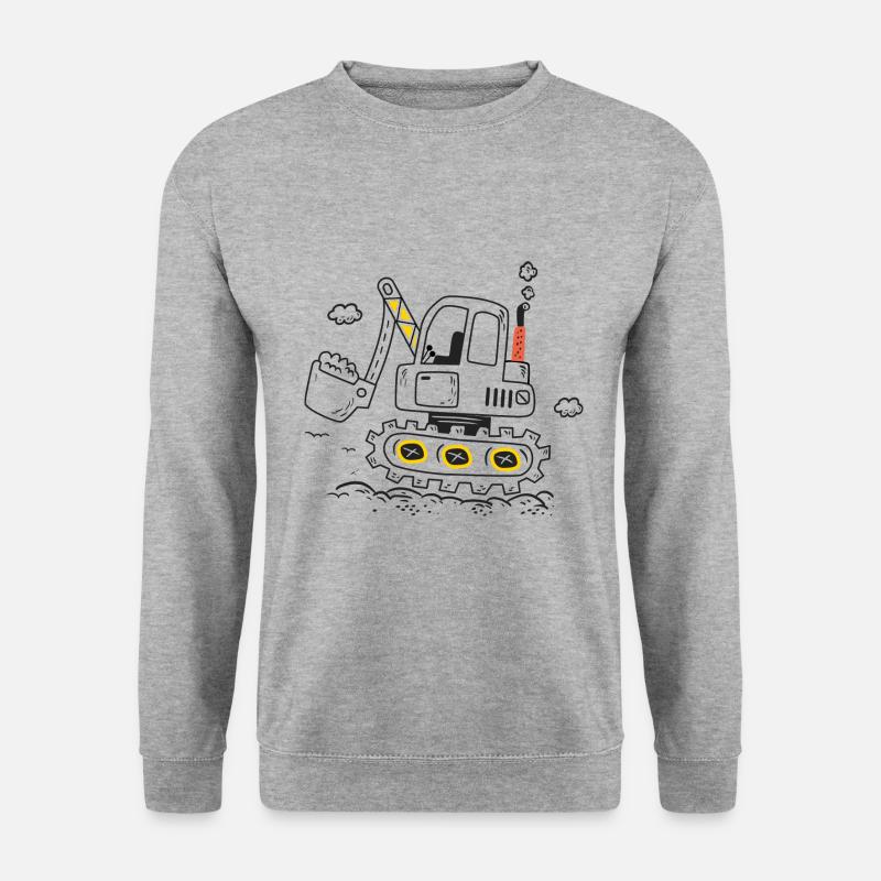 Bagger Humor-Standort - Unisex Pullover - Weißgrau meliert
