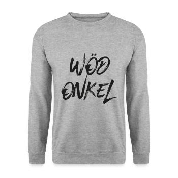 Wöd Onkel Patenonkel Österreich Taufpate - Unisex Pullover - Weißgrau meliert - Vorne - Alina (178cm) & Michal (187cm)