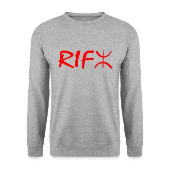 Rif - Sweat-shirt Unisexe - gris chiné - Devant - Alina (178cm) & Michal (187cm)