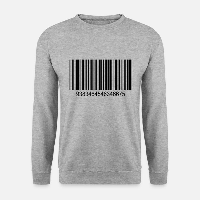 Barcode / Strichcode in Schwarz mit Zahlen - Unisex Pullover - Weißgrau meliert