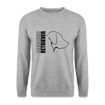 LABRADOR RETRIEVER in profile WILSIGNS dogs dog - Unisex Sweatshirt - salt & pepper - Front - Alina (178cm) & Michal (187cm)