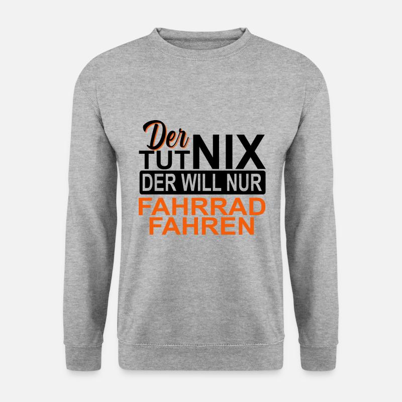 Der tut nix, der will nur Radfahren - Unisex Pullover - Weißgrau meliert