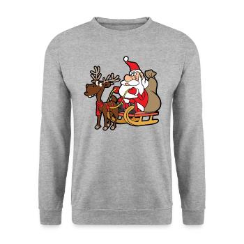 Santa Claus Christmas Santa - Unisex Sweatshirt - salt & pepper - Front - Alina (178cm) & Michal (187cm)