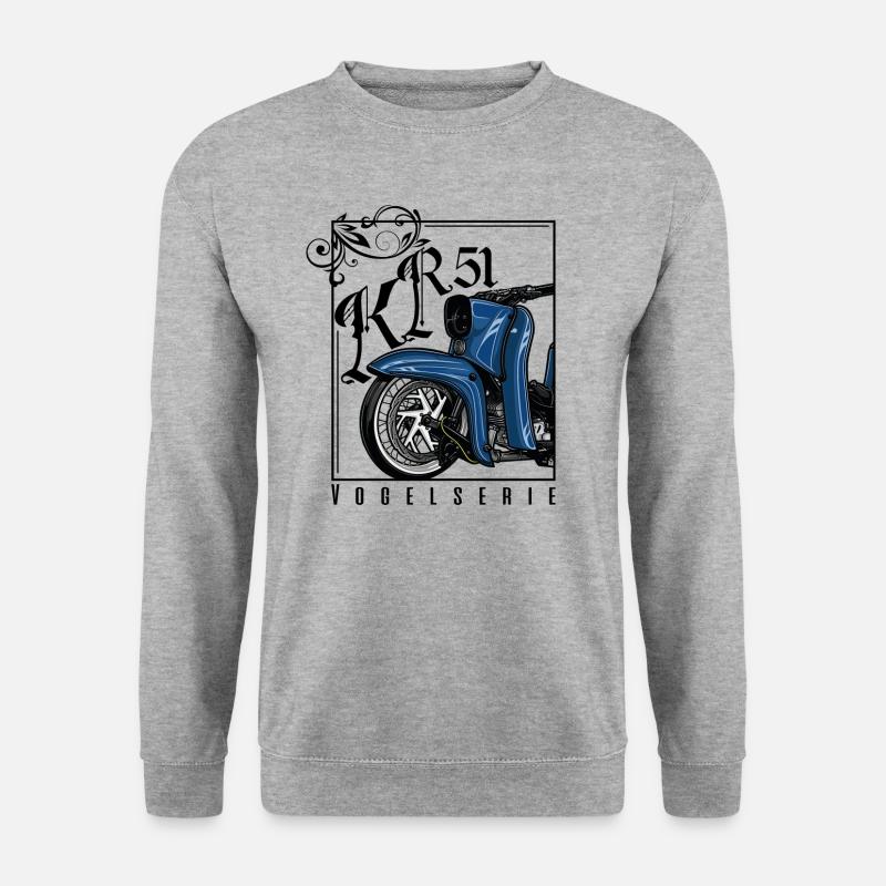 Schwalbe (blau) // Illustration - Unisex Pullover - Weißgrau meliert