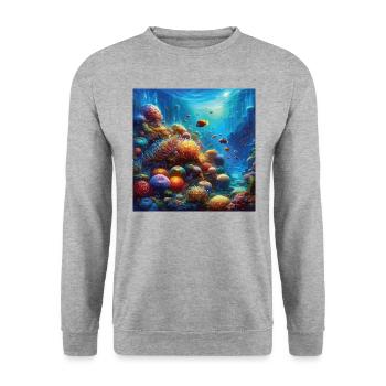 Récif corallien vivant Aquarium Art sous-marin - Sweat-shirt Unisexe - gris chiné - Devant - Alina (178cm) & Michal (187cm)