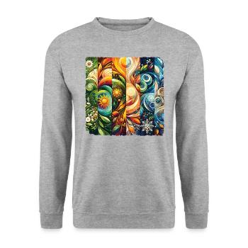 All Seasons Spring Summer Autumn Winter - Unisex Sweatshirt - salt & pepper - Front - Alina (178cm) & Michal (187cm)