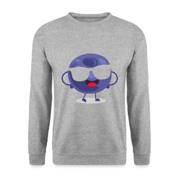 Cool Blueberry - Unisex Pullover - Weißgrau meliert - Vorne - Alina (178cm) & Michal (187cm)