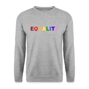 Equality Gleichberechtigung LGBTQI Gay Pride - Unisex Pullover - Weißgrau meliert - Vorne - Alina (178cm) & Michal (187cm)