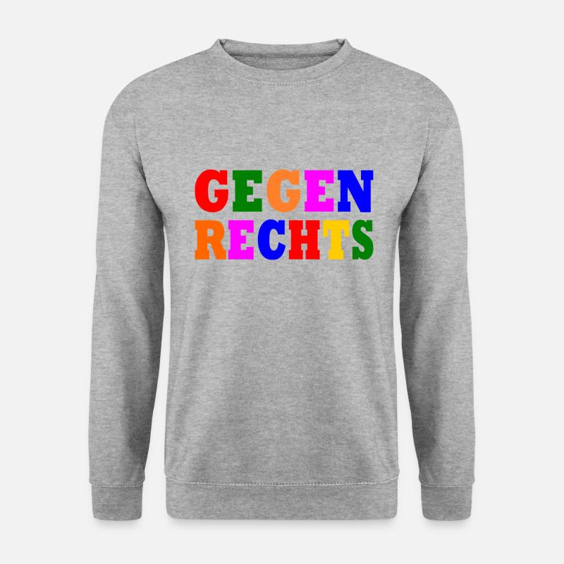Gegen rechts - Unisex Pullover - Weißgrau meliert
