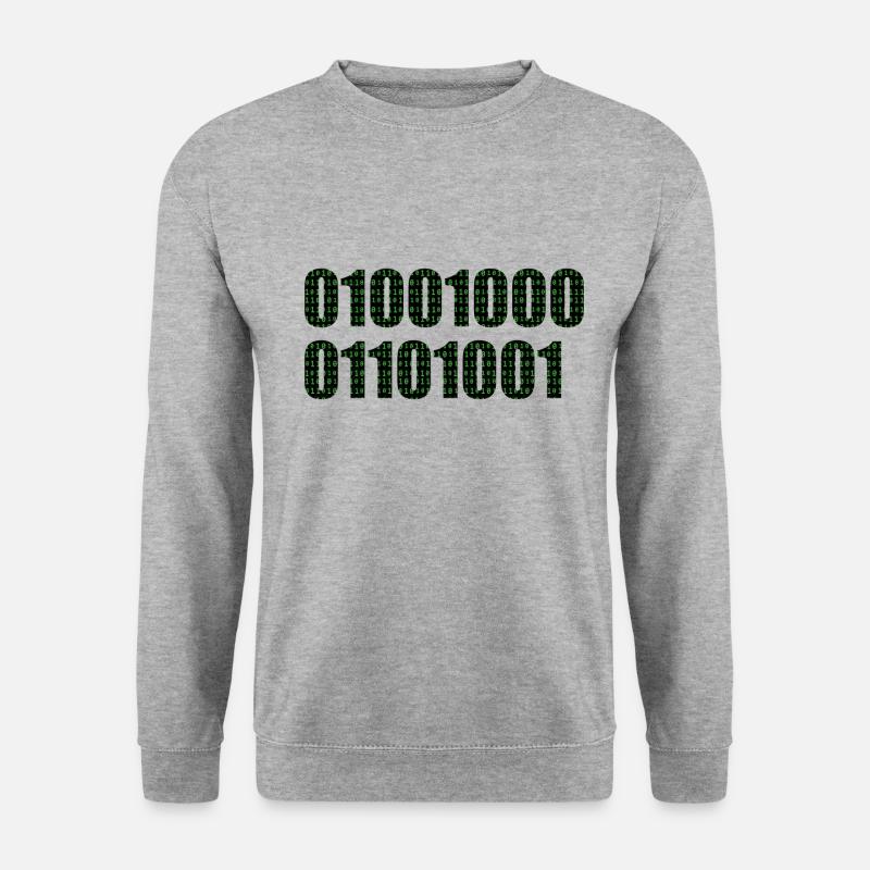 Binary code "Hi" - Unisex Sweatshirt - salt & pepper