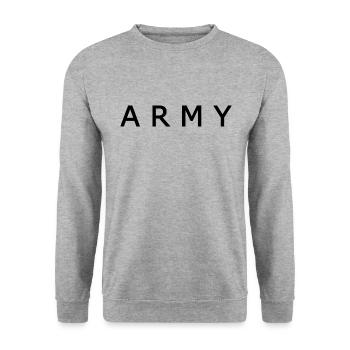 Army - Unisex Sweatshirt - salt & pepper - Front - Alina (178cm) & Michal (187cm)