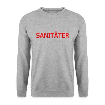 sanitäter - Unisex Pullover - Weißgrau meliert - Vorne - Alina (178cm) & Michal (187cm)