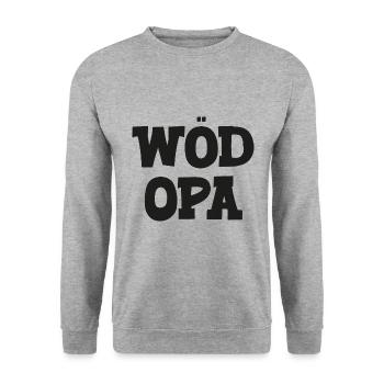 Wöd Opa Österreich Oma tolle Oma beste Oma - Unisex Pullover - Weißgrau meliert - Vorne - Alina (178cm) & Michal (187cm)