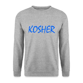Kosher - Unisex Pullover - Weißgrau meliert - Vorne - Alina (178cm) & Michal (187cm)