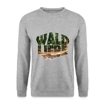 Forest 20 Forest Love with Hedgehog - Unisex Sweatshirt - salt & pepper - Front - Alina (178cm) & Michal (187cm)