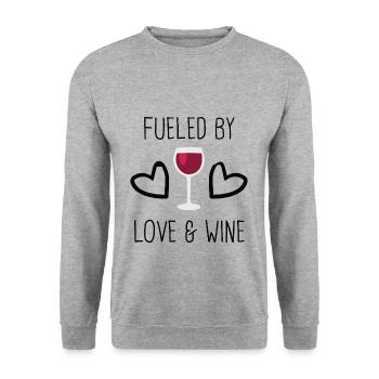 Vin & Amour | Vin rouge Vin rouge Vin rouge Cadeau - Sweat-shirt Unisexe - gris chiné - Devant - Alina (178cm) & Michal (187cm)