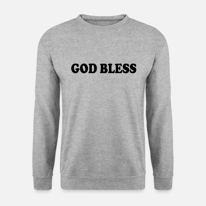 God bless - Unisex Pullover - Weißgrau meliert